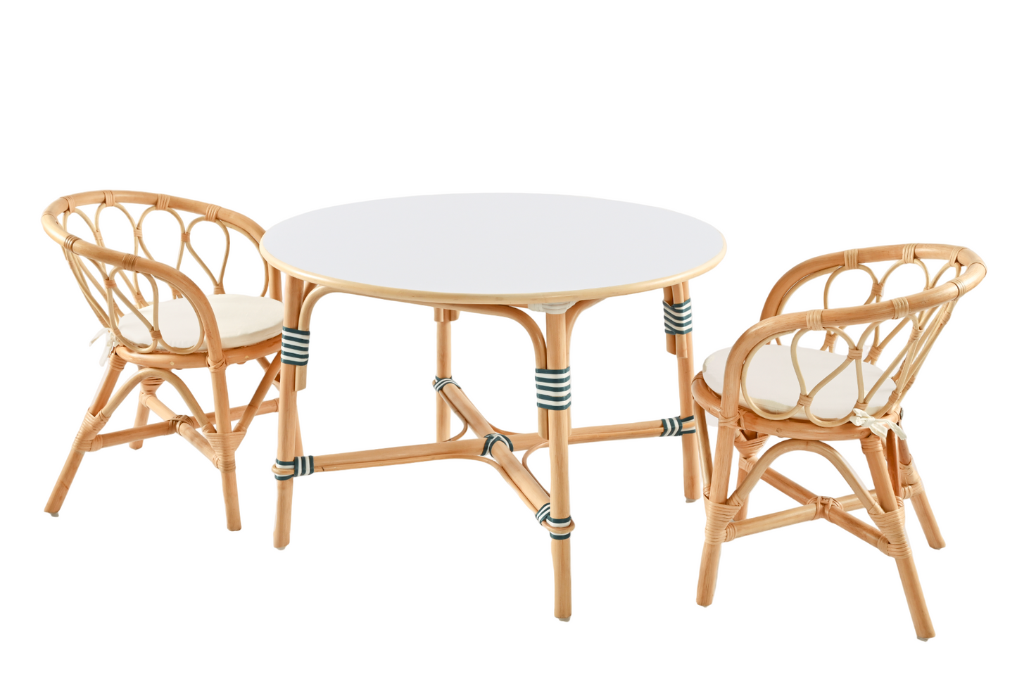 Mon Petit Wavy Rattan Kids Table and chairs Sets