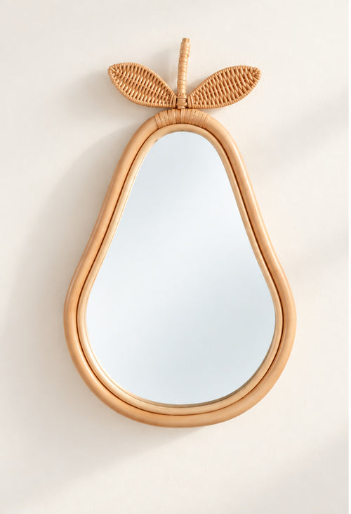 Pear Rattan Mirror