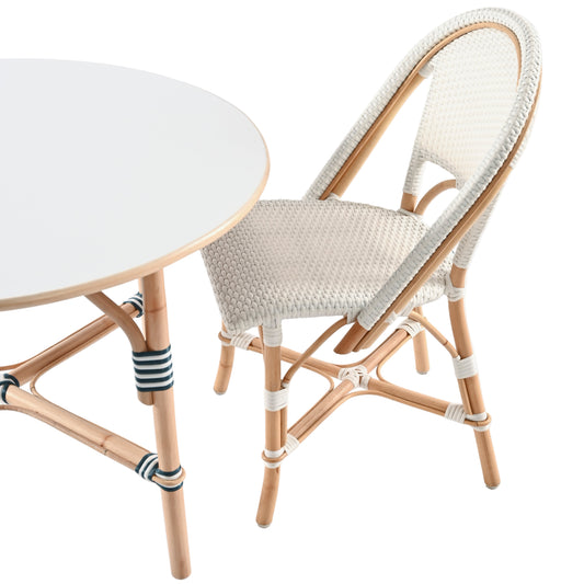 Chaises et table de bistrot en rotin Petit Paris pour enfants