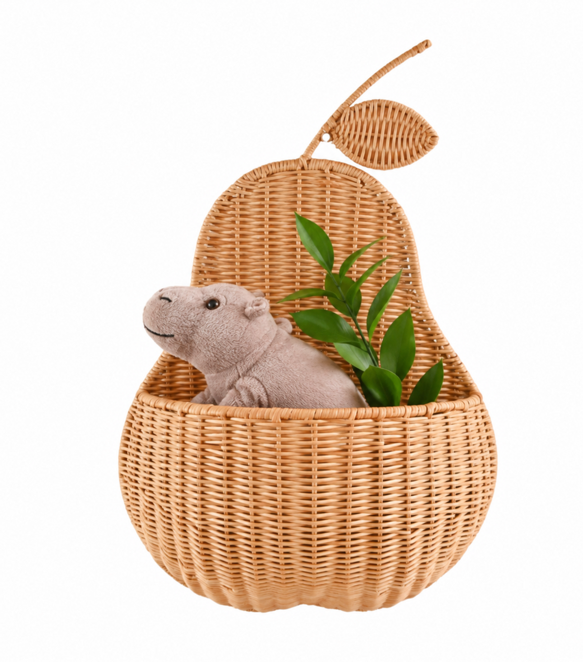 Pear Rattan Wall Basket