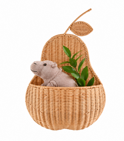 Pear Rattan Wall Basket
