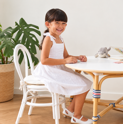 Petit Cafe French Style Rattan Kids Table and Chairs