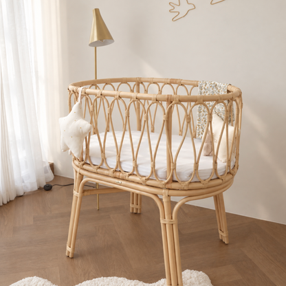 Wavy Rattan Bassinet