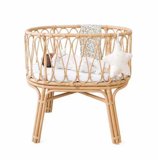 Wavy Rattan Bassinet
