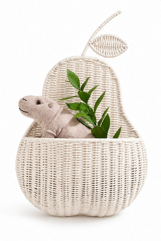 Pear Rattan Wall Basket