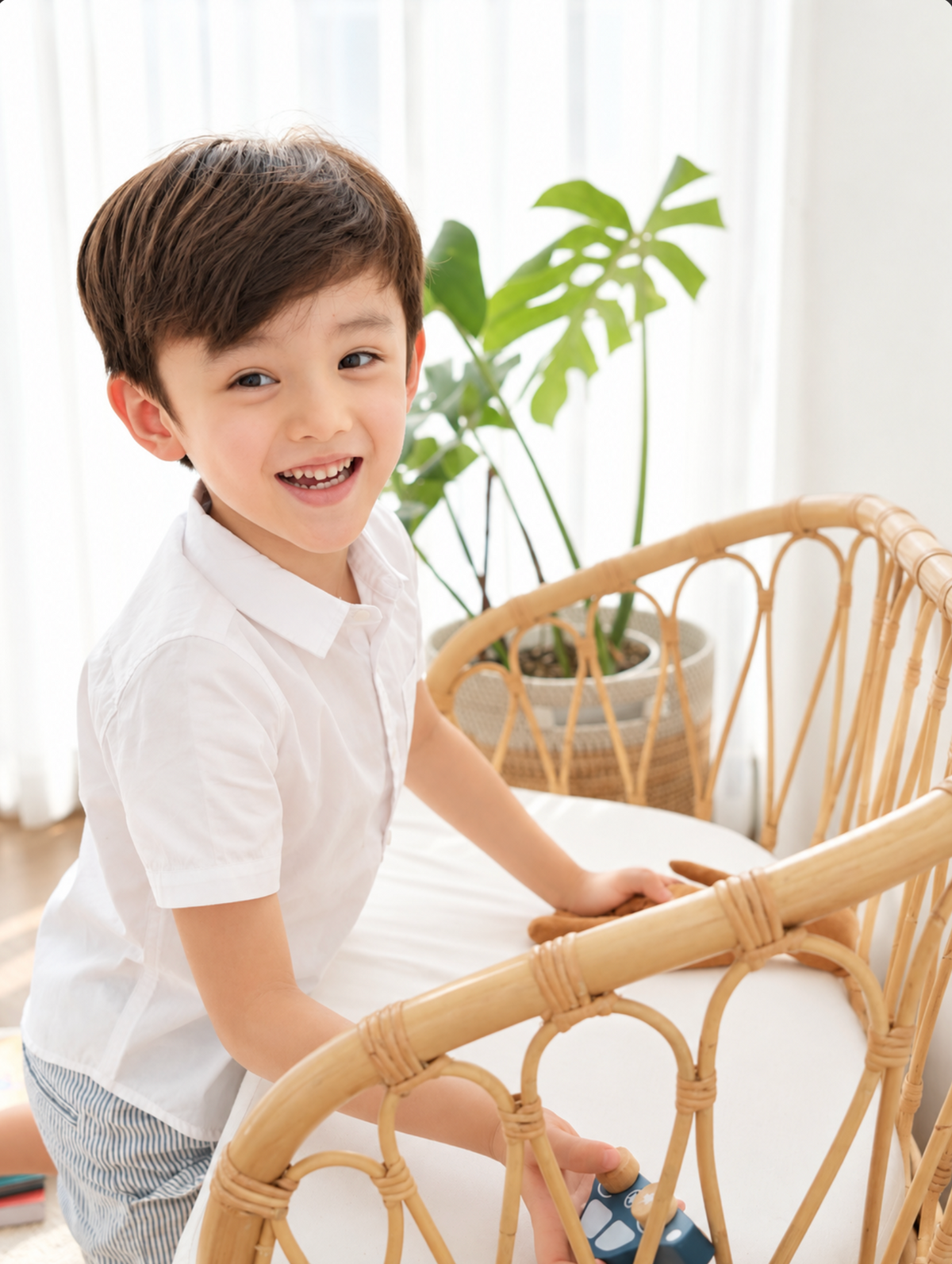 Petite Joy Rattan Storage bench