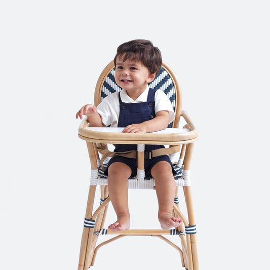 Chaise haute en rotin pour enfants Paris Bebe