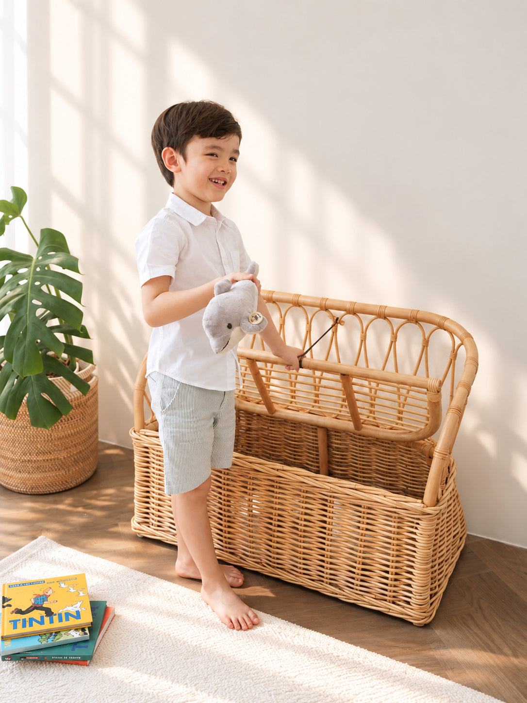 Petite Joy Rattan Storage bench